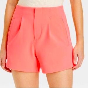 NWT New Day Womens Tailored High waist Shorts- vibrant pink - sz10